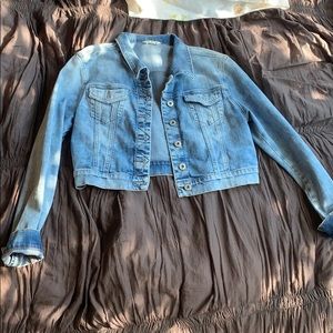 1980s Light-wash cropped denim jacket